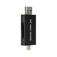 Atminties kortelių skaitytuvas - JJC CR UTC4AC USB 3.1, Dual SD / Micro SD, 312MB / s, Juoda