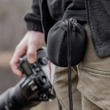 Bag - Caruba Neoprene Lenspouch S Neoprene, Drawstring Closure, Black