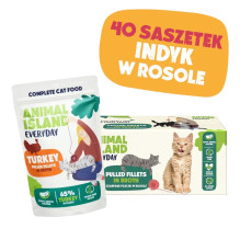 Animal food - ANIMAL ISLAND Turkey in juice wet cat food 40x85g grain-free