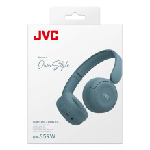 Headphones - JVC HA-S59W Bluetooth headphones, 50h battery, wired/wireless, blue