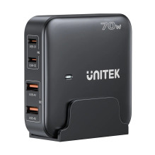 Įkroviklis - UNITEK P1228ABK01-EU 70W 2x USB-C 2x USB-A Juodas