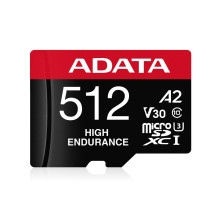 Atminties Kortelė - ADATA High Endurance 512GB MicroSDXC UHS-I 100MB / s Read 85MB / s Write