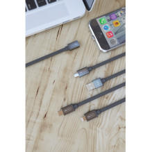 USB Laidas - Allocacoc MicroUSB Magnetinis Jungtis Plokščias Pilkas