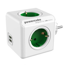 Galia - Allocacoc PowerCube Original USB 4 Lizdai 2 USB Žalia