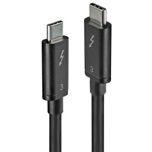 Thunderbolt Cable - LINDY Thunderbolt 3 Cable, 40Gbps, 100W PD, 0.5 m, Black