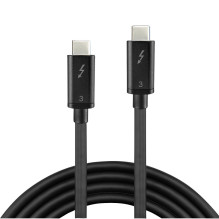 Thunderbolt Cable - LINDY Thunderbolt 3 Cable, 40Gbps, 100W PD, 0.5 m, Black