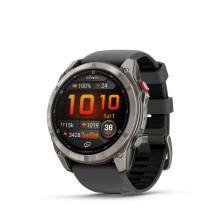 Garmin Fenix 8 Pro - 51 mm, AMOLED, Sapphire, Titanium with Graphite / black silicone band sport watch