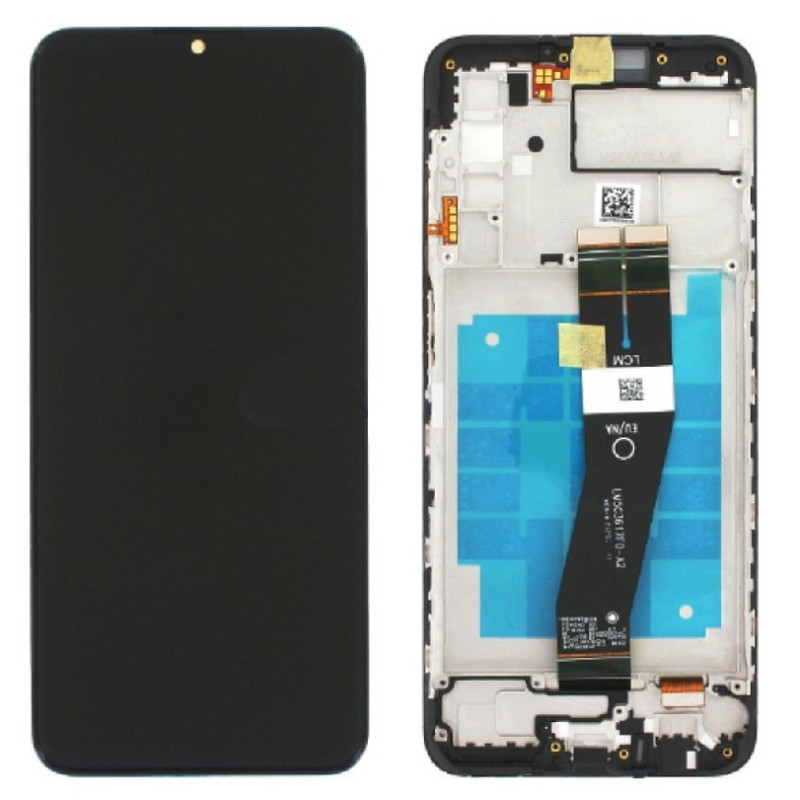 LCD screen Samsung A035G (A03 2022) with touch screen with frame black original (service pack)