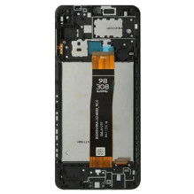 LCD screen Samsung A127 A12s 2021 with touch screen and frame Black original (service pack)