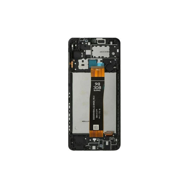 LCD screen Samsung A127 A12s 2021 with touch screen and frame Black original (service pack)