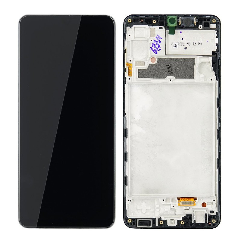 LCD screen Samsung A225 A22 4G with touch screen and frame Black original (service pack)