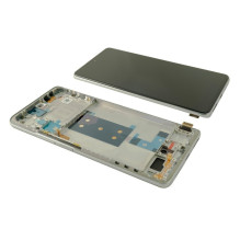 Ekranas Xiaomi 11T Pro 5G su lietimui jautriu stikliuku ir rėmeliu Moonlight White / Silver originalus (service pack)