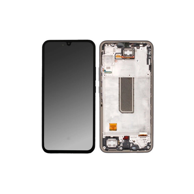 LCD screen Samsung A346 A34 5G 2023 with touch screen and frame Graphite original (service pack)