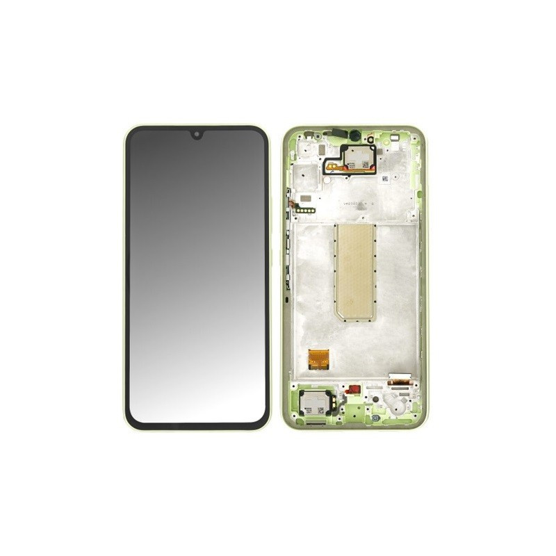LCD screen Samsung A346 A34 5G 2023 with touch screen and frame Lime original (service pack)