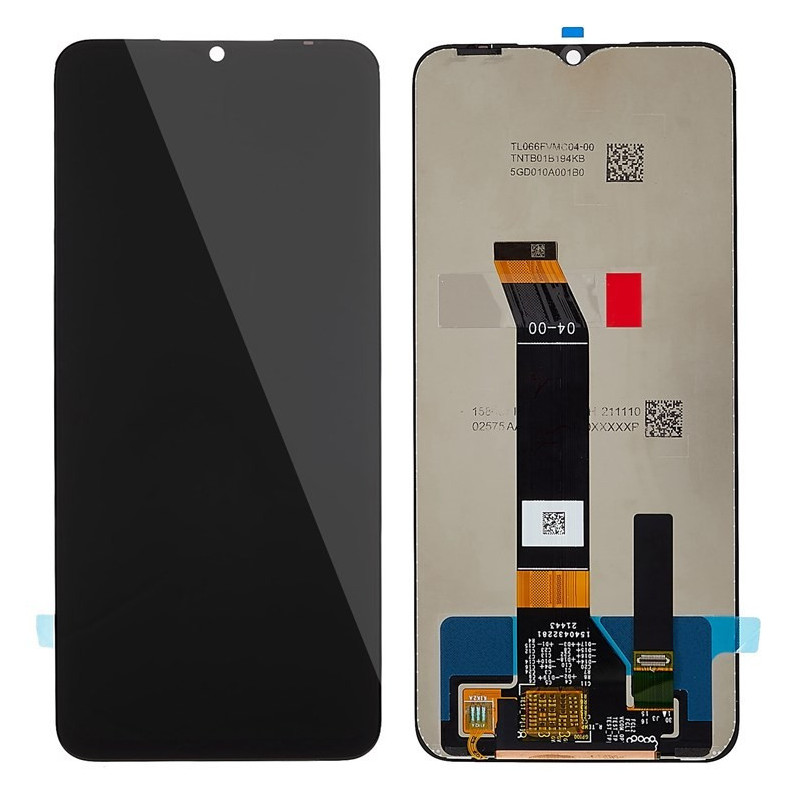 Ekranas Xiaomi Poco M4 5G / Poco M5 4G / Redmi 10 5G / Redmi Note 11E 5G su lietimui jautriu stikliuku Black ORG