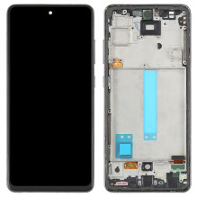 LCD screen Samsung A525 / A526 A52 4G / 5G 2021 with touch screen and frame Awesome Black OLED (real size)