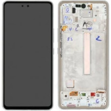 LCD screen Samsung A536 A53 5G 2022 with touch screen and frame Awesome Peach original (service pack)