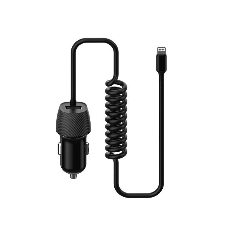 Įkroviklis automobilinis Platinet (PLCRSL) su Lightning laidu (1xUSB 3.4A) juodas