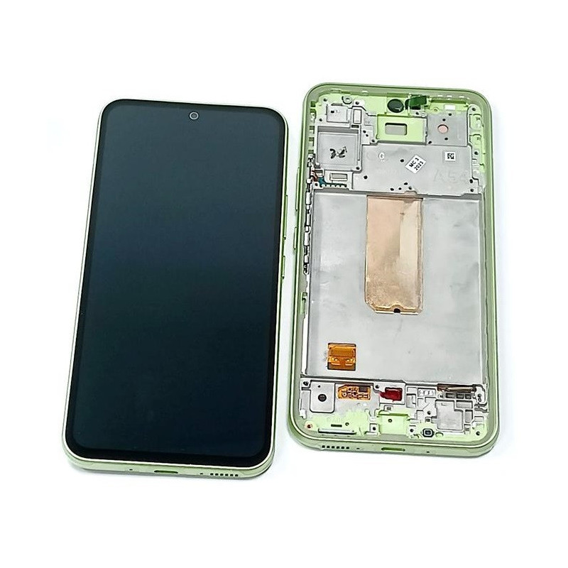 LCD screen Samsung A546 A54 5G 2023 with touch screen and frame Lime original (assembled service pack)