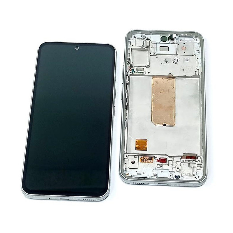 LCD screen Samsung A546 A54 5G 2023 with touch screen and frame White original (service pack)