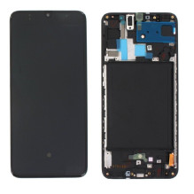 LCD screen Samsung A705 A70 2019 with touch screen and frame Black OLED (real size)