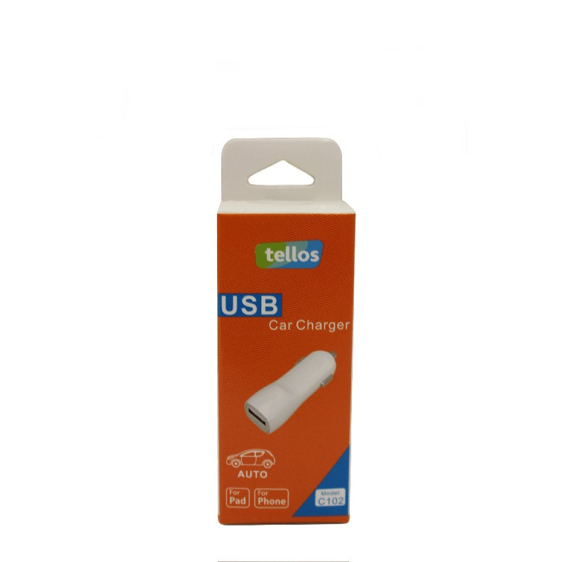 Įkroviklis automobilinis Tellos C102 su USB jungtimi 1A juodas