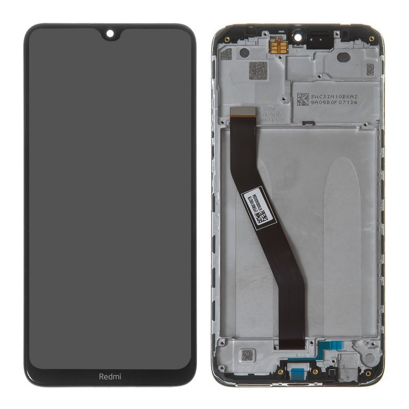 Ekranas Xiaomi Redmi 8 / 8A su lietimui jautriu stikliuku ir rėmeliu Black originalus (service pack)