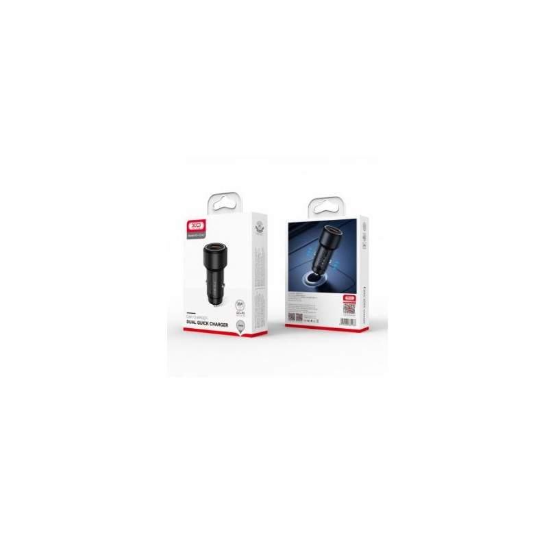 Įkroviklis automobilinis XO Design CC42 (1xUSB 1xUSB-C 38W) juodas