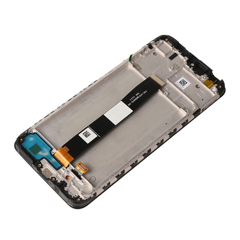 Ekranas Xiaomi Redmi 9A / 9C / 9AT / 10A su lietimui jautriu stikliuku ir rėmeliu Black originalus (service pack)