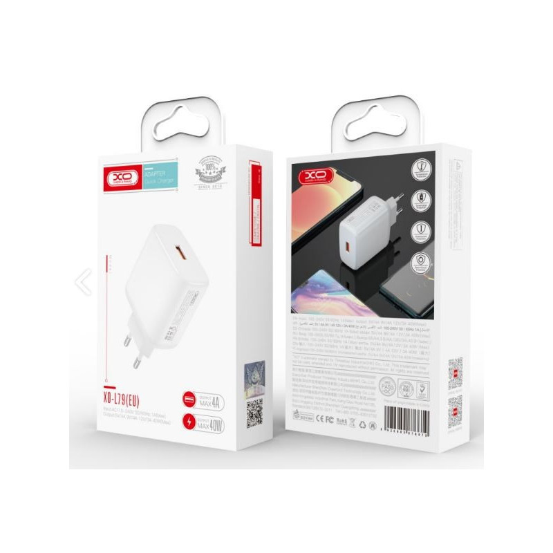 Charger XO Design L79 (1xUSB 40W) white