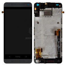 Ekranas HTC One Mini (M4) su lietimui jautriu stikliuku ir rėmeliu Black originalus (service pack)