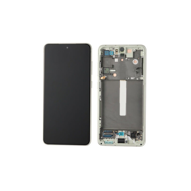 LCD screen Samsung G990 S21 FE 5G with touch screen and frame Olive original (service pack)