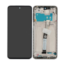 Ekranas Xiaomi Redmi Note 9 Pro / Note 9S su lietimui jautriu stikliuku ir rėmeliu White originalus (service pack)