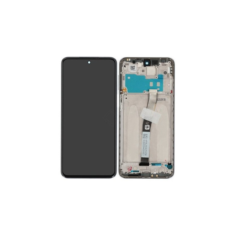 LCD screen Xiaomi Redmi Note 9 Pro / Note 9S with touch screen with frame White original (service pack)