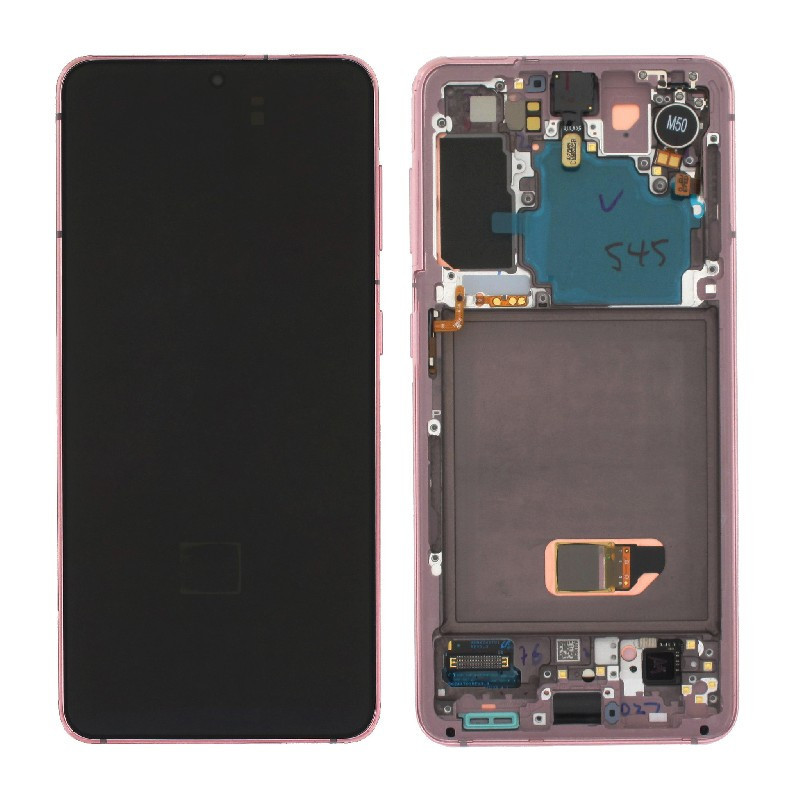 LCD screen Samsung G991 S21 5G with touch screen and frame Phantom Pink original (service pack)