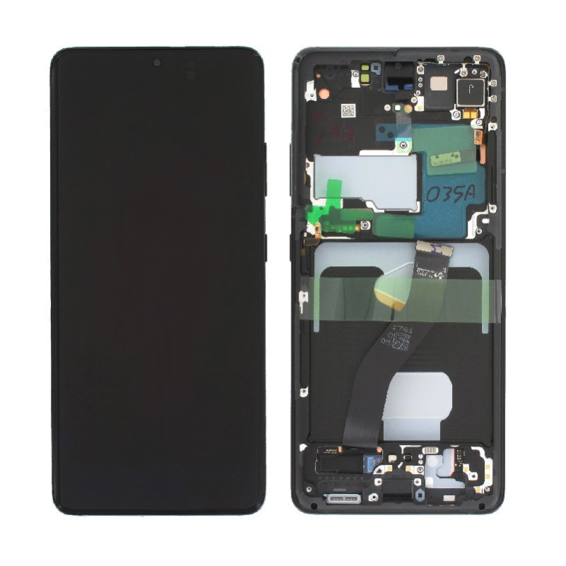 LCD screen Samsung G998 S21 Ultra with touch screen and frame Phantom Black original (assembled service pack)