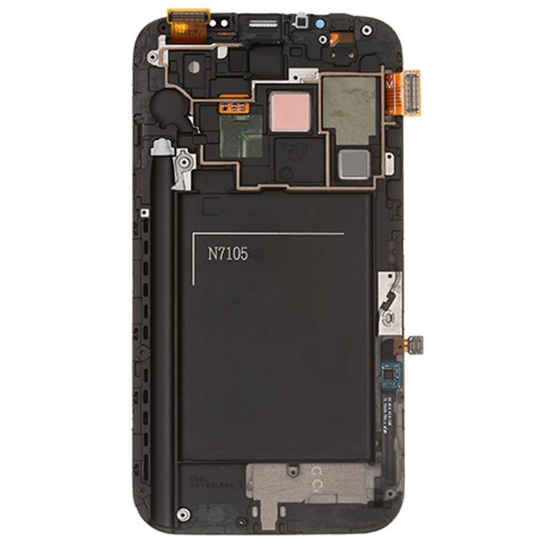LCD screen Samsung N7100 Note 2 with touch screen and frame Grey original (service pack)