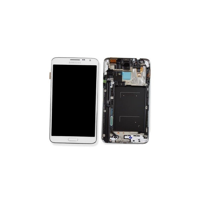 LCD screen Samsung N7505 Note 3 Neo with touch screen and frame White original (service pack)