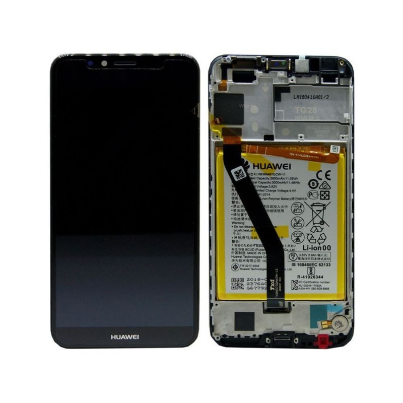 LCD screen Huawei Y6 2018 / Y6 Prime 2018 with touch screen with frame and battery Black original (service pack)