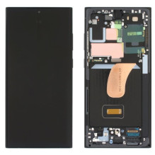LCD screen Samsung S918 S23 Ultra 5G with touch screen and frame Graphite / Red original (assembled service pack)