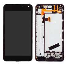 Ekranas Microsoft (Nokia) Lumia 650 su lietimui jautriu stikliuku ir rėmeliu Black originalus (used Grade B)