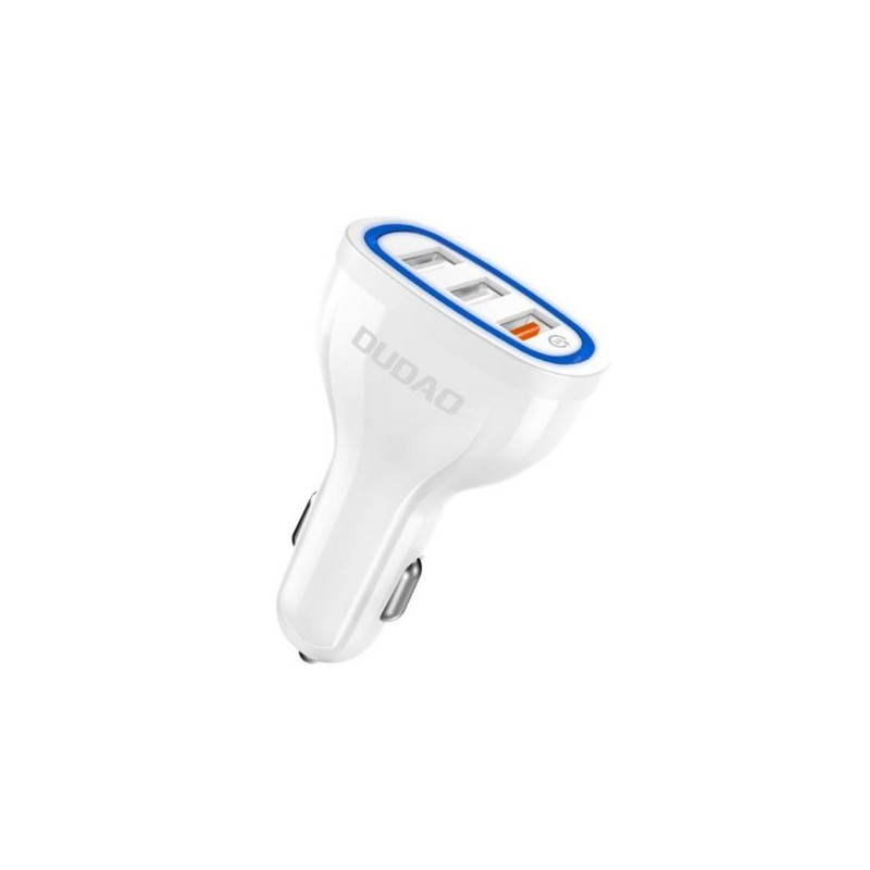 Įkroviklis automobilinis Dudao (R7S) (3xUSB) (2.4A 18W) baltas