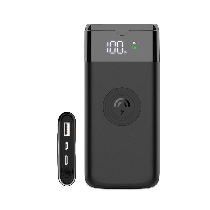 Išorinė baterija POWER BANK Dudao K13Pro 10000mAh su belaidžiu įkrovikliu (PD+QC3.0 10W) juoda