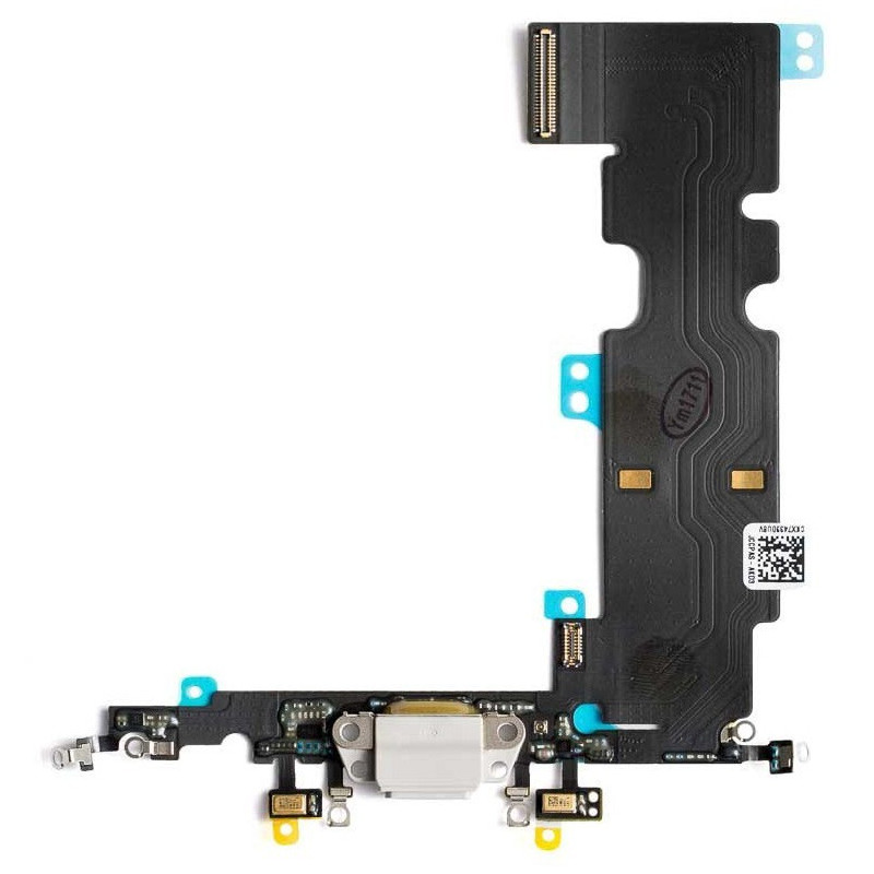 Flex for iPhone 8 Plus for charging connector with microphone Silver ORG