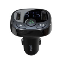 Įkroviklis automobilinis + FM transmiteris BASEUS (S-09A) (2xUSB) juodas