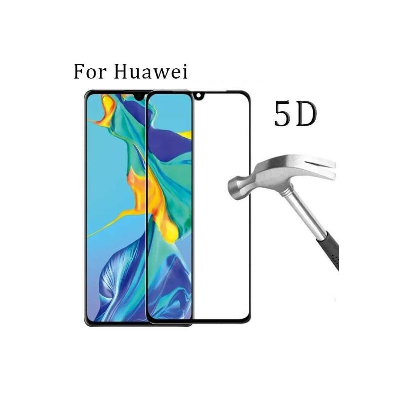 LCD apsauginis stikliukas "5D Full Glue" Huawei P30 Lite lenktas juodas be įpakavimo