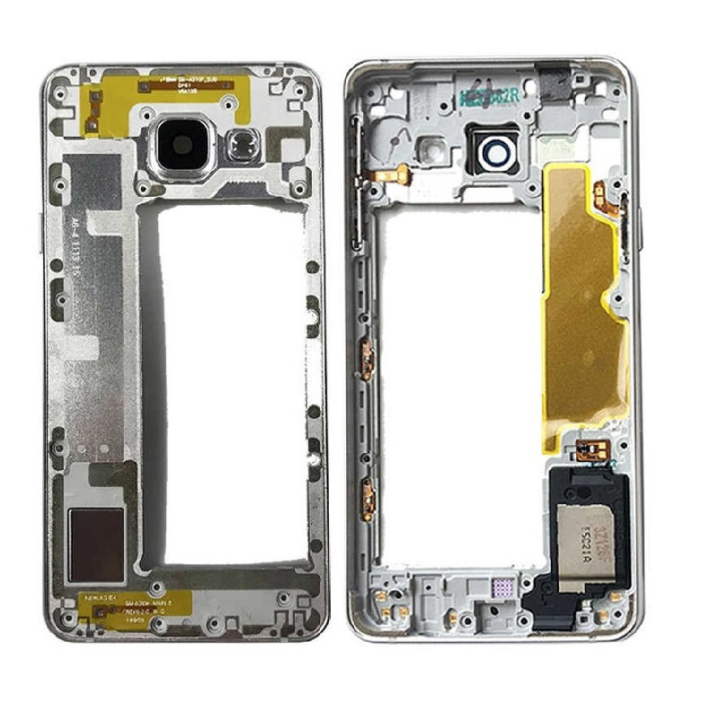 Middle housing Samsung A310 A3 2016 grey (black) with buzzer and sides buttons original (used Grade B)
