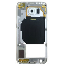 Middle housing Samsung G920F S6 silver (white) with buzzer and sides buttons original (used Grade B)
