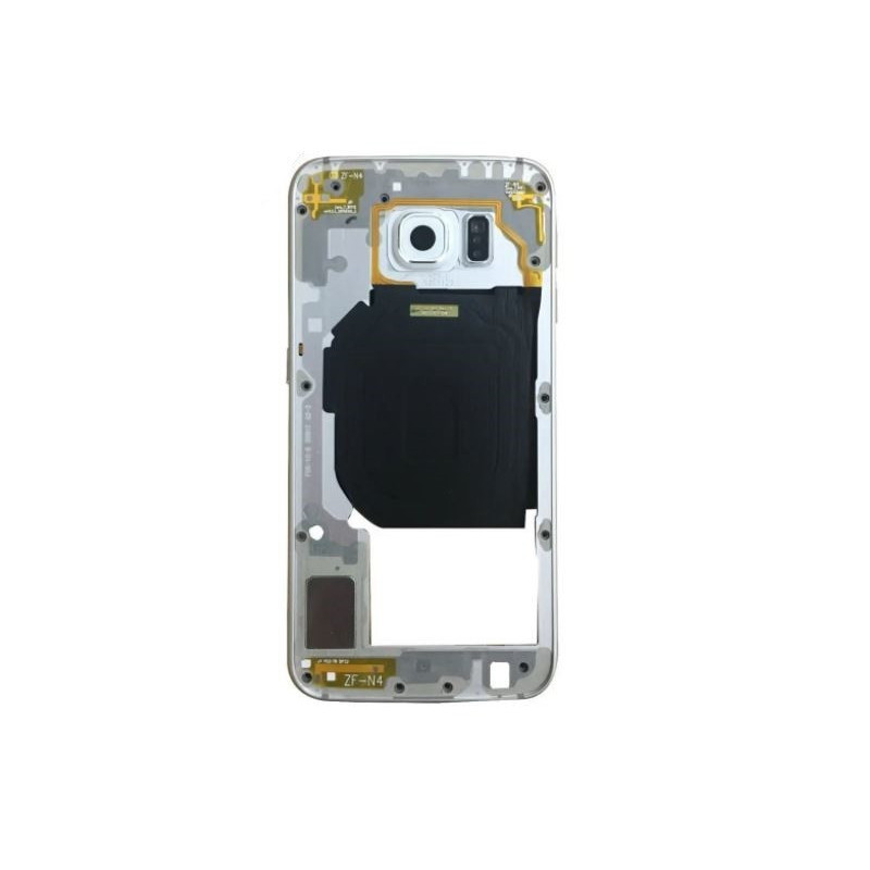 Middle housing Samsung G920F S6 silver (white) with buzzer and sides buttons original (used Grade B)