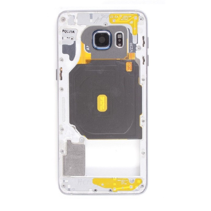 Middle housing Samsung G928F S6 Edge Plus grey (blue) with buzzer and sides buttons original (used Grade B)